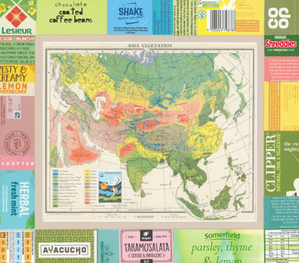 Landscape II - collage ar fwrdd