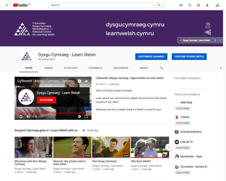 YouTube Dysgu Cymraeg