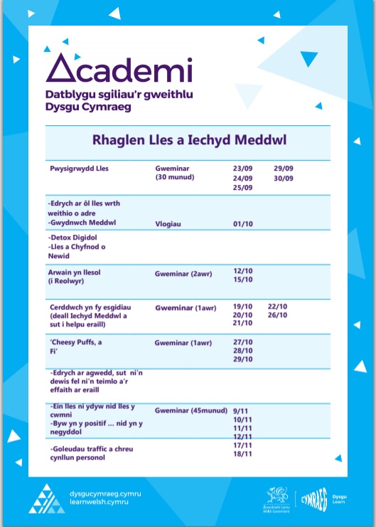 Rhaglen Lles a Iechyd Meddwl