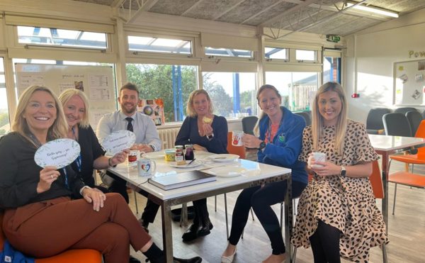 Un o sesiynau Paned a Sgwrs Ysgol Gynradd Langstone